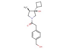 (3R*,4R*)-3-cyclobutyl-1-{[4-(hydroxymethyl)phenyl]acetyl}-4-methyl-3-pyrrolidinol