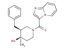 (3S*,4R*)-3-benzyl-1-(imidazo[1,2-a]pyridin-3-ylcarbonyl)-4-methyl-4-piperidinol