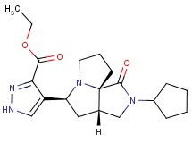 ethyl 4-[(3aS*,5S*,9aS*)-2-cyclopentyl-1-oxooctahydro-7H-pyrrolo[3,4-g]pyrrolizin-5-yl]-1H-pyrazole-3-carboxylate
