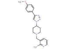 3-({4-[4-(4-methoxyphenyl)-1H-1,2,3-triazol-1-yl]-1-piperidinyl}methyl)-2-pyridinamine bis(trifluoroacetate)