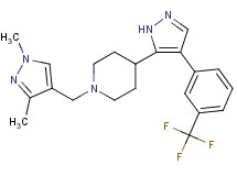 1-[(1,3-dimethyl-1H-pyrazol-4-yl)methyl]-4-{4-[3-(trifluoromethyl)phenyl]-1H-pyrazol-5-yl}piperidine