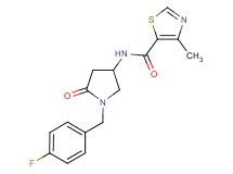 N-[1-(4-fluorobenzyl)-5-oxo-3-pyrrolidinyl]-4-methyl-1,3-thiazole-5-carboxamide
