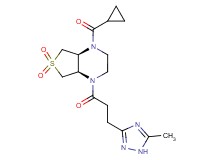 (4aR*,7aS*)-1-(cyclopropylcarbonyl)-4-[3-(5-methyl-1H-1,2,4-triazol-3-yl)propanoyl]octahydrothieno[3,4-b]pyrazine 6,6-dioxide