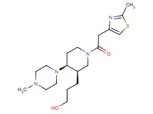 3-{(3R*,4S*)-4-(4-methylpiperazin-1-yl)-1-[(2-methyl-1,3-thiazol-4-yl)acetyl]piperidin-3-yl}propan-1-ol
