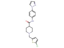 1-[(5-chloro-2-thienyl)methyl]-N-[4-(1H-pyrazol-1-yl)phenyl]-4-piperidinecarboxamide