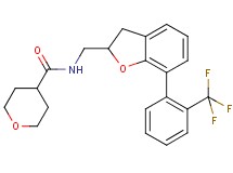 N-({7-[2-(trifluoromethyl)phenyl]-2,3-dihydro-1-benzofuran-2-yl}methyl)tetrahydro-2H-pyran-4-carboxamide