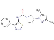 3-(3,5-dimethyl-1H-pyrazol-1-yl)-N-(4-phenyl-1,2,3-thiadiazol-5-yl)pyrrolidine-1-carboxamide