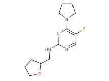5-fluoro-4-pyrrolidin-1-yl-N-(tetrahydrofuran-2-ylmethyl)pyrimidin-2-amine