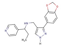 N-{[3-(1,3-benzodioxol-5-yl)-1H-pyrazol-4-yl]methyl}-1-(4-pyridinyl)-1-propanamine