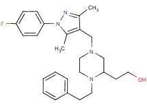 2-[4-{[1-(4-fluorophenyl)-3,5-dimethyl-1H-pyrazol-4-yl]methyl}-1-(2-phenylethyl)-2-piperazinyl]ethanol