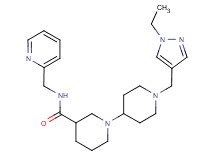 1'-[(1-ethyl-1H-pyrazol-4-yl)methyl]-N-(pyridin-2-ylmethyl)-1,4'-bipiperidine-3-carboxamide