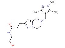 N-(2-hydroxyethyl)-3-{5-[(1,3,5-trimethyl-1H-pyrazol-4-yl)methyl]-4,5,6,7-tetrahydropyrazolo[1,5-a]pyrazin-2-yl}propanamide