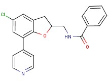 N-{[5-chloro-7-(4-pyridinyl)-2,3-dihydro-1-benzofuran-2-yl]methyl}benzamide