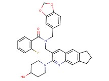 N-(1,3-benzodioxol-5-ylmethyl)-2-fluoro-N-{[2-(4-hydroxy-1-piperidinyl)-7,8-dihydro-6H-cyclopenta[g]quinolin-3-yl]methyl}benzamide