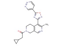 2-(cyclopropylacetyl)-6-methyl-5-[5-(4-pyridazinyl)-1,2,4-oxadiazol-3-yl]-1,2,3,4-tetrahydro-2,7-naphthyridine