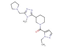 1-[(1-ethyl-1H-pyrazol-5-yl)carbonyl]-3-[4-methyl-5-(pyrrolidin-1-ylmethyl)-4H-1,2,4-triazol-3-yl]piperidine