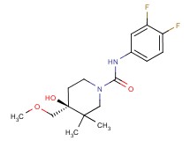(4S*)-N-(3,4-difluorophenyl)-4-hydroxy-4-(methoxymethyl)-3,3-dimethylpiperidine-1-carboxamide