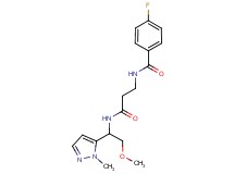 4-fluoro-N-(3-{[2-methoxy-1-(1-methyl-1H-pyrazol-5-yl)ethyl]amino}-3-oxopropyl)benzamide