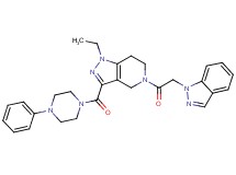 1-ethyl-5-(1H-indazol-1-ylacetyl)-3-[(4-phenyl-1-piperazinyl)carbonyl]-4,5,6,7-tetrahydro-1H-pyrazolo[4,3-c]pyridine