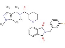 1-[2-(3-fluorobenzyl)-1,3-dioxo-2,3-dihydro-1H-isoindol-4-yl]-N-methyl-N-[1-(1,3,5-trimethyl-1H-pyrazol-4-yl)ethyl]-3-piperidinecarboxamide