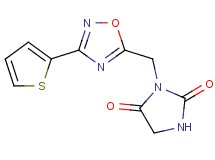 3-{[3-(2-thienyl)-1,2,4-oxadiazol-5-yl]methyl}-2,4-imidazolidinedione