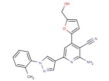 2-amino-4-[5-(hydroxymethyl)-2-furyl]-6-[1-(2-methylphenyl)-1H-pyrazol-4-yl]nicotinonitrile