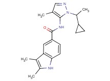 N-[1-(1-cyclopropylethyl)-4-methyl-1H-pyrazol-5-yl]-2,3-dimethyl-1H-indole-5-carboxamide