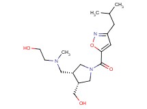 2-[({(3R*,4R*)-4-(hydroxymethyl)-1-[(3-isobutylisoxazol-5-yl)carbonyl]pyrrolidin-3-yl}methyl)(methyl)amino]ethanol