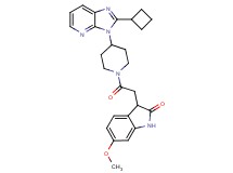 3-{2-[4-(2-cyclobutyl-3H-imidazo[4,5-b]pyridin-3-yl)-1-piperidinyl]-2-oxoethyl}-6-methoxy-1,3-dihydro-2H-indol-2-one