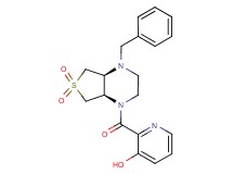 2-{[(4aS*,7aR*)-4-benzyl-6,6-dioxidohexahydrothieno[3,4-b]pyrazin-1(2H)-yl]carbonyl}-3-pyridinol
