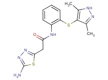 2-(5-amino-1,3,4-thiadiazol-2-yl)-N-{2-[(3,5-dimethyl-1H-pyrazol-4-yl)thio]phenyl}acetamide