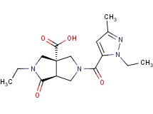(3aR*,6aS*)-2-ethyl-5-[(1-ethyl-3-methyl-1H-pyrazol-5-yl)carbonyl]-1-oxohexahydropyrrolo[3,4-c]pyrrole-3a(1H)-carboxylic acid