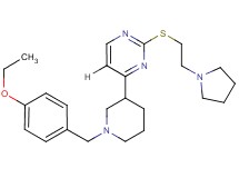 4-[1-(4-ethoxybenzyl)-3-piperidinyl]-2-{[2-(1-pyrrolidinyl)ethyl]thio}pyrimidine