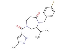 4-(4-fluorobenzyl)-3-isopropyl-1-[(3-methyl-1H-pyrazol-5-yl)carbonyl]-1,4-diazepan-5-one