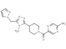 2-methyl-5-({4-[4-methyl-5-(1H-pyrazol-1-ylmethyl)-4H-1,2,4-triazol-3-yl]piperidin-1-yl}carbonyl)pyrazine