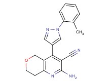 2-amino-4-[1-(2-methylphenyl)-1H-pyrazol-4-yl]-7,8-dihydro-5H-pyrano[4,3-b]pyridine-3-carbonitrile