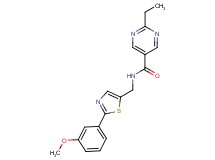 2-ethyl-N-{[2-(3-methoxyphenyl)-1,3-thiazol-5-yl]methyl}-5-pyrimidinecarboxamide