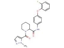 N-[4-(2-fluorophenoxy)phenyl]-1-[(1-methyl-1H-pyrazol-5-yl)carbonyl]-2-piperidinecarboxamide