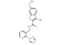 6-methoxy-3-methyl-N-{[2-(1H-1,2,4-triazol-1-yl)pyridin-3-yl]methyl}-1-benzofuran-2-carboxamide