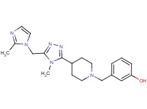 3-[(4-{4-methyl-5-[(2-methyl-1H-imidazol-1-yl)methyl]-4H-1,2,4-triazol-3-yl}piperidin-1-yl)methyl]phenol