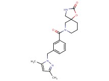 7-{3-[(3,5-dimethyl-1H-pyrazol-1-yl)methyl]benzoyl}-1-oxa-3,7-diazaspiro[4.5]decan-2-one