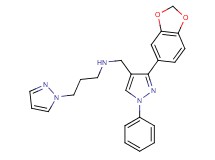 N-{[3-(1,3-benzodioxol-5-yl)-1-phenyl-1H-pyrazol-4-yl]methyl}-3-(1H-pyrazol-1-yl)-1-propanamine