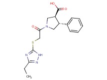 (3S*,4R*)-1-{[(3-ethyl-1H-1,2,4-triazol-5-yl)thio]acetyl}-4-phenylpyrrolidine-3-carboxylic acid