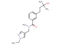 N-[(1-ethyl-1H-pyrazol-4-yl)methyl]-3-(3-hydroxy-3-methylbutyl)-N-methylbenzamide