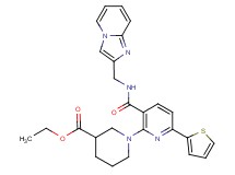 ethyl 1-[3-{[(imidazo[1,2-a]pyridin-2-ylmethyl)amino]carbonyl}-6-(2-thienyl)-2-pyridinyl]-3-piperidinecarboxylate