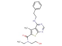 N-ethyl-N-(2-hydroxyethyl)-5-methyl-4-[(2-phenylethyl)amino]thieno[2,3-d]pyrimidine-6-carboxamide