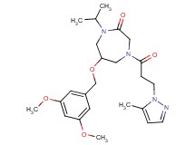 6-[(3,5-dimethoxybenzyl)oxy]-1-isopropyl-4-[3-(5-methyl-1H-pyrazol-1-yl)propanoyl]-1,4-diazepan-2-one