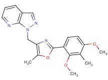 1-{[2-(2,4-dimethoxy-3-methylphenyl)-5-methyl-1,3-oxazol-4-yl]methyl}-1H-pyrazolo[3,4-b]pyridine