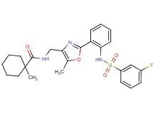 N-{[2-(2-{[(3-fluorophenyl)sulfonyl]amino}phenyl)-5-methyl-1,3-oxazol-4-yl]methyl}-1-methylcyclohexanecarboxamide