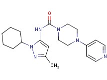 N-(1-cyclohexyl-3-methyl-1H-pyrazol-5-yl)-4-pyridin-4-ylpiperazine-1-carboxamide